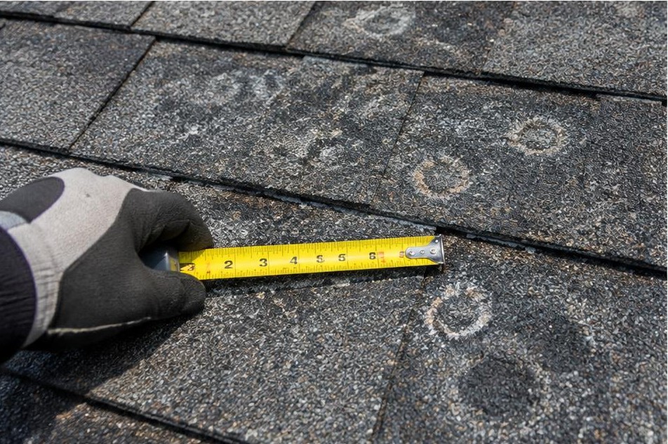 Inspection of hail damage on asphalt shingles